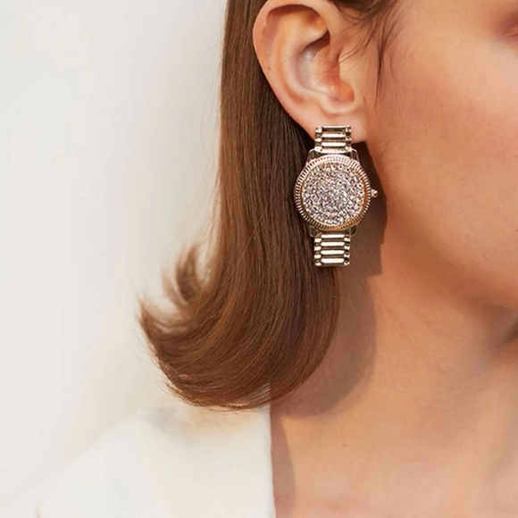 New Inventory š„Rhinestone Decor Watch Drop Earringsš„ - Picture 5 of 7